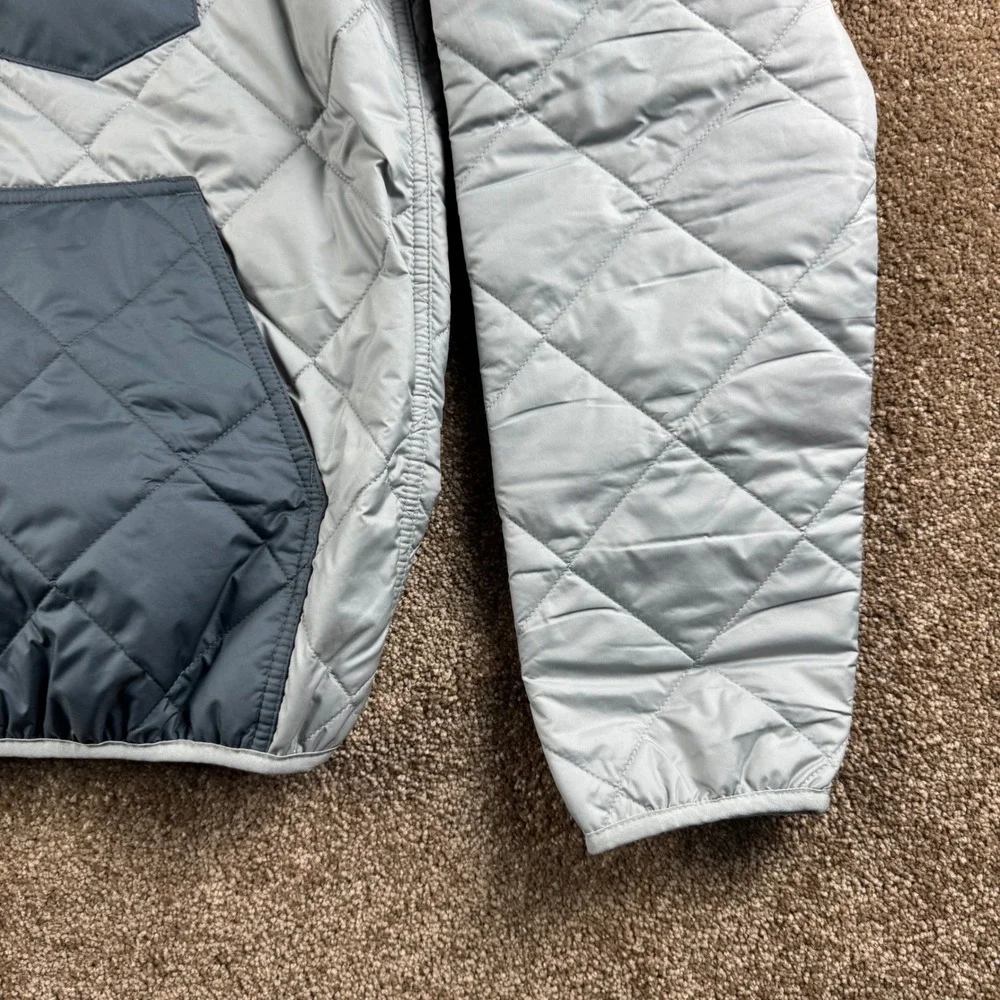 Patagonia Mens Diamond Quilted Bomber Hoody Grey Full Zip Insulated Jacket S